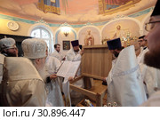Великое освящение храма блаженной Ксении Петербургской деревни Слобода московская область (2019 год). Редакционное фото, фотограф Дмитрий Неумоин / Фотобанк Лори