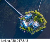 Aerial view of Holy-Vvedensky nunnery at Vladimir region. Russia (2019 год). Стоковое фото, фотограф Яков Филимонов / Фотобанк Лори