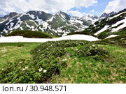 Горы в бассейне реки Большая Дукка, Архыз, КЧР. Стоковое фото, фотограф Оглоблин Андрей Николаевич / Фотобанк Лори