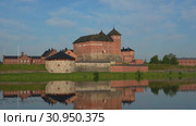Крепость Хямеэнлинна на озере Ванаявеси июльским днем. Финляндия (2018 год). Стоковое видео, видеограф Виктор Карасев / Фотобанк Лори