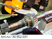 helical tooth gear manufacturing. Grinding machine. Стоковое фото, фотограф Дмитрий Калиновский / Фотобанк Лори