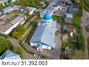 Над церковью  Николая Чудотворца сентябрьским днем (аэросъемка). Котельнич, Россия (2018 год). Стоковое фото, фотограф Виктор Карасев / Фотобанк Лори