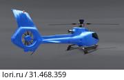 Blue helicopter isolated on the gray background. 3d illustration. Стоковая иллюстрация, иллюстратор Владимир Хапаев / Фотобанк Лори
