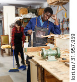 Portrait of male and female restorers. Стоковое фото, фотограф Яков Филимонов / Фотобанк Лори