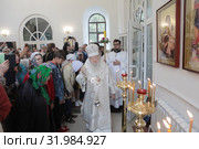 Великое освящение Покровского храма деревни Нововасильевское Лотошинского района (2019 год). Редакционное фото, фотограф Дмитрий Неумоин / Фотобанк Лори