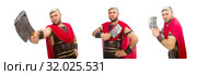 Gladiator isolated on white background. Стоковое фото, фотограф Elnur / Фотобанк Лори