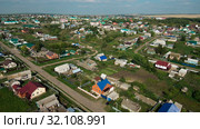 Татарстан. Село Черемшан. Вид с воздуха. Tatarstan. The Village Of Cheremshan. Aerial view. Стоковое фото, фотограф Евгений Романов / Фотобанк Лори