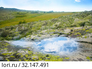 Landscape with pool in stone deepening. Стоковое фото, фотограф Юрий Бизгаймер / Фотобанк Лори