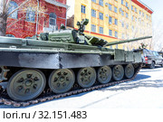 Military modified russian army main battle tank T-72B3M (2018 год). Редакционное фото, фотограф FotograFF / Фотобанк Лори