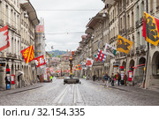 Street view of Grocers Alley, Bern (2017 год). Редакционное фото, фотограф EugeneSergeev / Фотобанк Лори