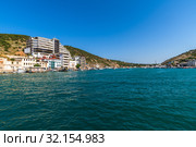 Sevastopol, Crimea - July 3. 2019. General view of Balaklava Bay from top in summer. Редакционное фото, фотограф Володина Ольга / Фотобанк Лори