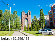 Крестовоздвиженский собор (Кирха креста, Кройцкирха; Kreuzkirche). Солнечный день осенью. Город Калининград. Россия (2019 год). Редакционное фото, фотограф E. O. / Фотобанк Лори