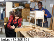 Portrait of male and female restorers. Стоковое фото, фотограф Яков Филимонов / Фотобанк Лори