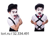 Personification of Charlie Chaplin on white. Стоковое фото, фотограф Elnur / Фотобанк Лори