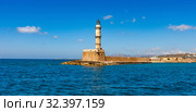 Old Venetian lighthouse in Chania on the island of Crete, Greece (2019 год). Стоковое фото, фотограф photoff / Фотобанк Лори