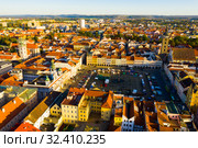 Flight over the city Ceske Budejovice (2019 год). Стоковое фото, фотограф Яков Филимонов / Фотобанк Лори