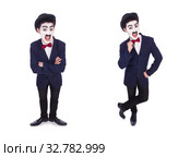 Personification of Charlie Chaplin on white. Стоковое фото, фотограф Elnur / Фотобанк Лори