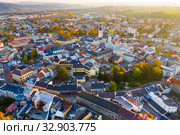 View from drone of Sumperk, Czech Republic (2019 год). Стоковое фото, фотограф Яков Филимонов / Фотобанк Лори