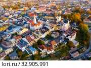 Aerial view of Sumperk cityscape, Czech Republic (2019 год). Стоковое фото, фотограф Яков Филимонов / Фотобанк Лори