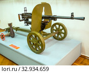 Пулемет СГ-43, экспонат Азовского историко-археологического музея, город Азов Ростовской области (2019 год). Редакционное фото, фотограф Вячеслав Палес / Фотобанк Лори