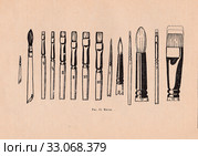 Набор кистей разных номеров для рисования масляными красками. Стоковая иллюстрация, иллюстратор Илюхина Наталья / Фотобанк Лори