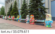 Matryoshka for the World Cup in Russia, Samara (2019 год). Стоковое фото, фотограф Дмитрий Тищенко / Фотобанк Лори