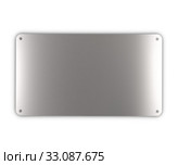brushed metal plaque with screws. Стоковое фото, фотограф Olivier Le Moal / PantherMedia / Фотобанк Лори