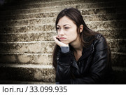 Depressed Teenage Girl. Стоковое фото, фотограф Mitar gavric / PantherMedia / Фотобанк Лори