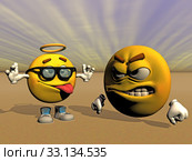Smilies and fun faces, computer graphics. Стоковое фото, фотограф Norbert Dr. Lange / Smarterpix / Фотобанк Лори