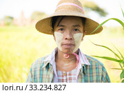 Traditional mature Asian female farmer. Стоковое фото, фотограф Wong Sze Fei / PantherMedia / Фотобанк Лори