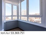 Glazed plastic balcony windows after renovation. Стоковое фото, фотограф Иванов Алексей / Фотобанк Лори