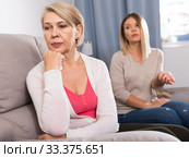 daughter quarreled with her mom. Стоковое фото, фотограф Яков Филимонов / Фотобанк Лори