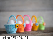 Easter eggs in baskets. Стоковое фото, фотограф Типляшина Евгения / Фотобанк Лори