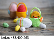 Easter eggs in baskets. Стоковое фото, фотограф Типляшина Евгения / Фотобанк Лори