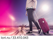 Woman with suitcase awaiting aircraft. Стоковое фото, фотограф Яков Филимонов / Фотобанк Лори