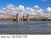 Мост Большеохтинский (Императора Петра Великого). Санкт-Петербург (2020 год). Стоковое фото, фотограф Сергей Афанасьев / Фотобанк Лори