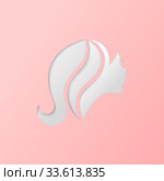 White Silhouette of a girl in profile with hair. Стоковая иллюстрация, иллюстратор Анастасия Филиппова / Фотобанк Лори