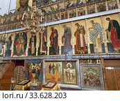 Иконостас верхнего храма Спасского собора Спасо-Прилуцкого монастыря в Вологде (2020 год). Редакционное фото, фотограф Овчинникова Ирина / Фотобанк Лори