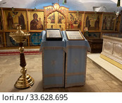 Интерьер одного из приделов нижнего этажа Спасского собора Спасо-Прилуцкого монастыря в Вологде. Россия (2020 год). Стоковое фото, фотограф Овчинникова Ирина / Фотобанк Лори