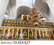Иконостас верхнего храма Спасского собора Спасо-Прилуцкого монастыря в Вологде (2020 год). Редакционное фото, фотограф Овчинникова Ирина / Фотобанк Лори