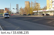 Москва. Машина скорой помощи спешит на вызов по городским улицам (2020 год). Редакционное видео, видеограф Мила Демидова / Фотобанк Лори