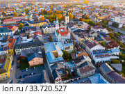 View from drone of Sumperk, Czech Republic (2019 год). Стоковое фото, фотограф Яков Филимонов / Фотобанк Лори