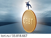 Businessman in debt and loan concept. Стоковое фото, фотограф Elnur / Фотобанк Лори