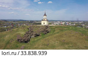 Сторожевая башня на вершине горы Лисья. Нижний Тагил. Россия. Стоковое видео, видеограф Евгений Ткачёв / Фотобанк Лори