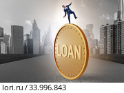 Businessman in debt and loan concept. Стоковое фото, фотограф Elnur / Фотобанк Лори