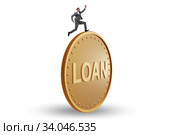 Businessman in debt and loan concept. Стоковое фото, фотограф Elnur / Фотобанк Лори