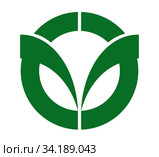 Герб поселка Гинан. Префектура Гифу. Япония. Стоковая иллюстрация, иллюстратор Владимир Макеев / Фотобанк Лори