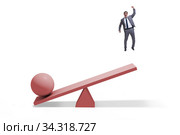 Career progression concept with businessman and seesaw. Стоковое фото, фотограф Elnur / Фотобанк Лори