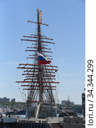 Парусное судно "Седов" в бухте Золотой Рог (2020 год). Редакционное фото, фотограф syngach / Фотобанк Лори
