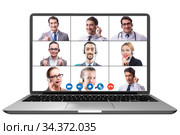 Concept of virtual collaboration through videoconferencing. Стоковое фото, фотограф Elnur / Фотобанк Лори